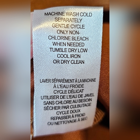 T Tahari Wide Leg Faux Suede Crop Pants, Tobacco XL - Picture 8 of 9